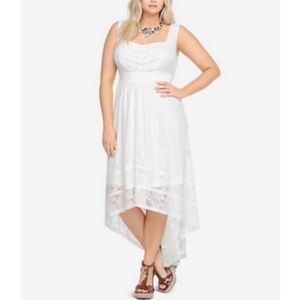 Torrid White Lace Hi-lo Dress